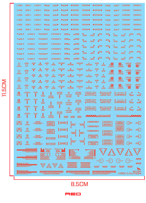 1/144 MECHANICAL CAUTION ( Red ) WATER DECAL