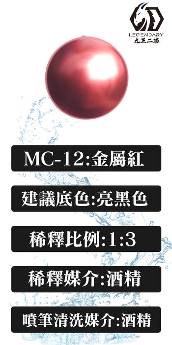 MC-12 Metallic Red 20ML (Water Based) - Air Brush