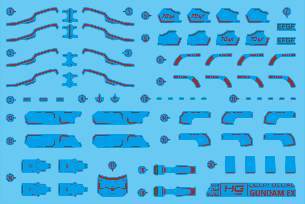 HG REQUIEM EX GUNDAM WATER DECAL