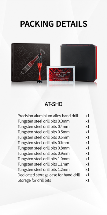 AT-SHD PRECISION ALUMINIUM ALLOY HAND DRILL SET