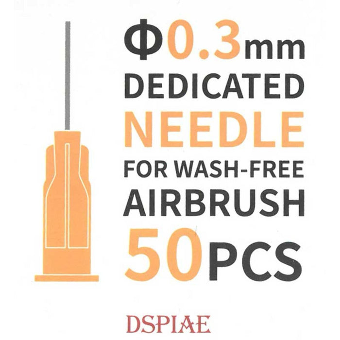 Wash-Free Airbrush Replacement AB-D03 Φ0.3mm Needles (50 pcs)