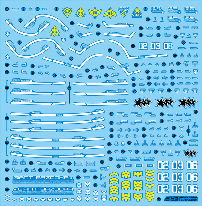 HG RICKDOM (GQ) WATER DECAL