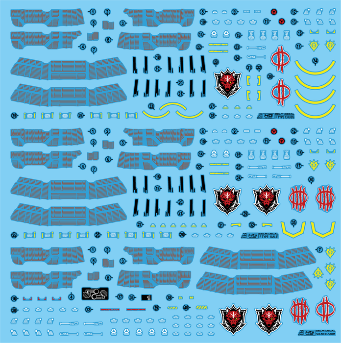 HG ZAKU II F TYPE CHUBS & KALE & UNIDENTIFIED WATER DECAL