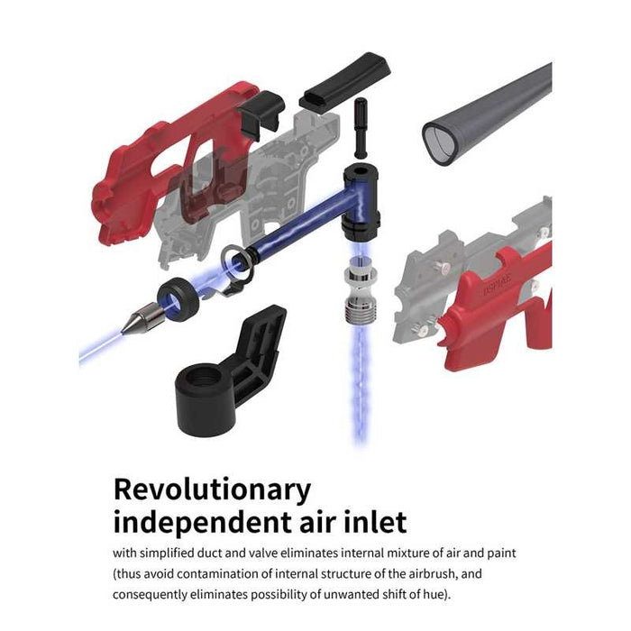 PT-AB Wash-Free Airbrush + Hobby MIO HM-02 Pro Set