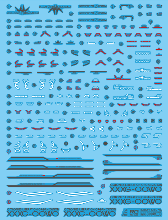 RG WING GUNDAM ZERO WATER DECAL