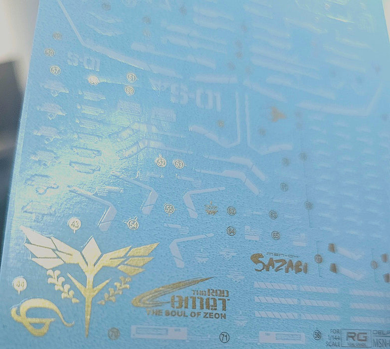 RG SAZABI WHITE & Gold part HOLO WATER DECAL