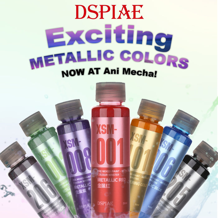 DSPIAE Water Based Pre-Mixed Metallic Colors Paint 50ML
