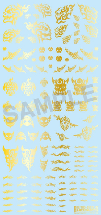 1/12 Tattoo Decal 02 Skull Tattoo Gold Water Decals