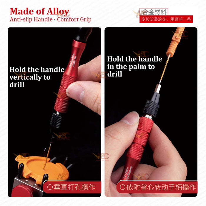 Hobby Mio HMZ-01 Pin Vise (Red) for 4mm Shaft