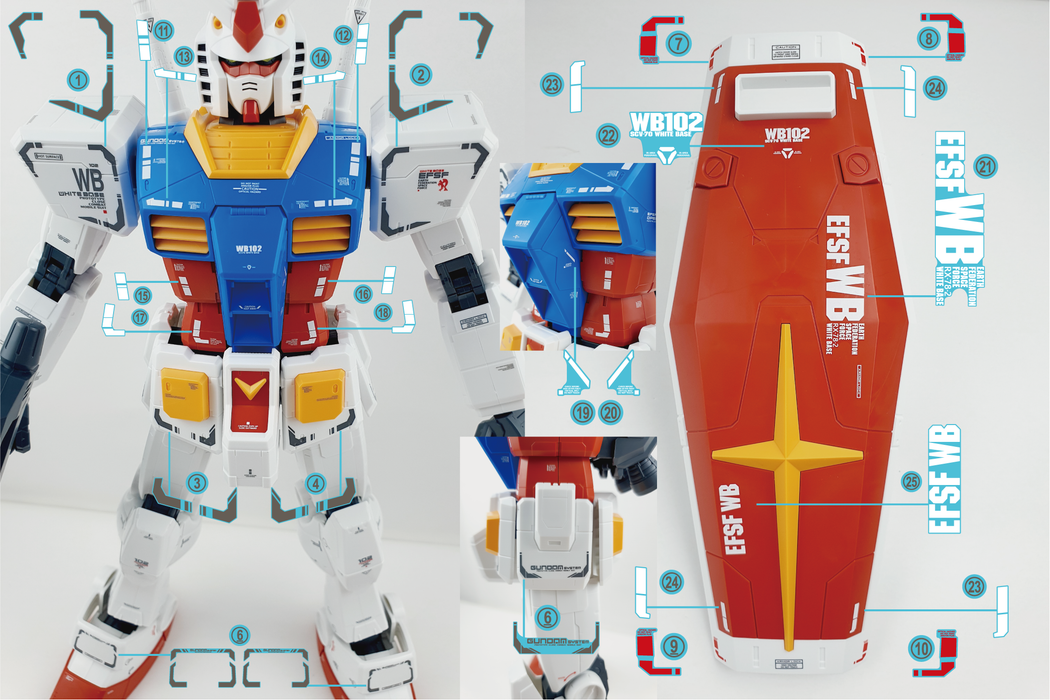 GUNDAM - 1/100 GD-97 MG RX-78-2 Ver. 3.0 Decals GUNDAM - 1/100 GD-97 MG RX-78-2 Ver. 3.0 Decals